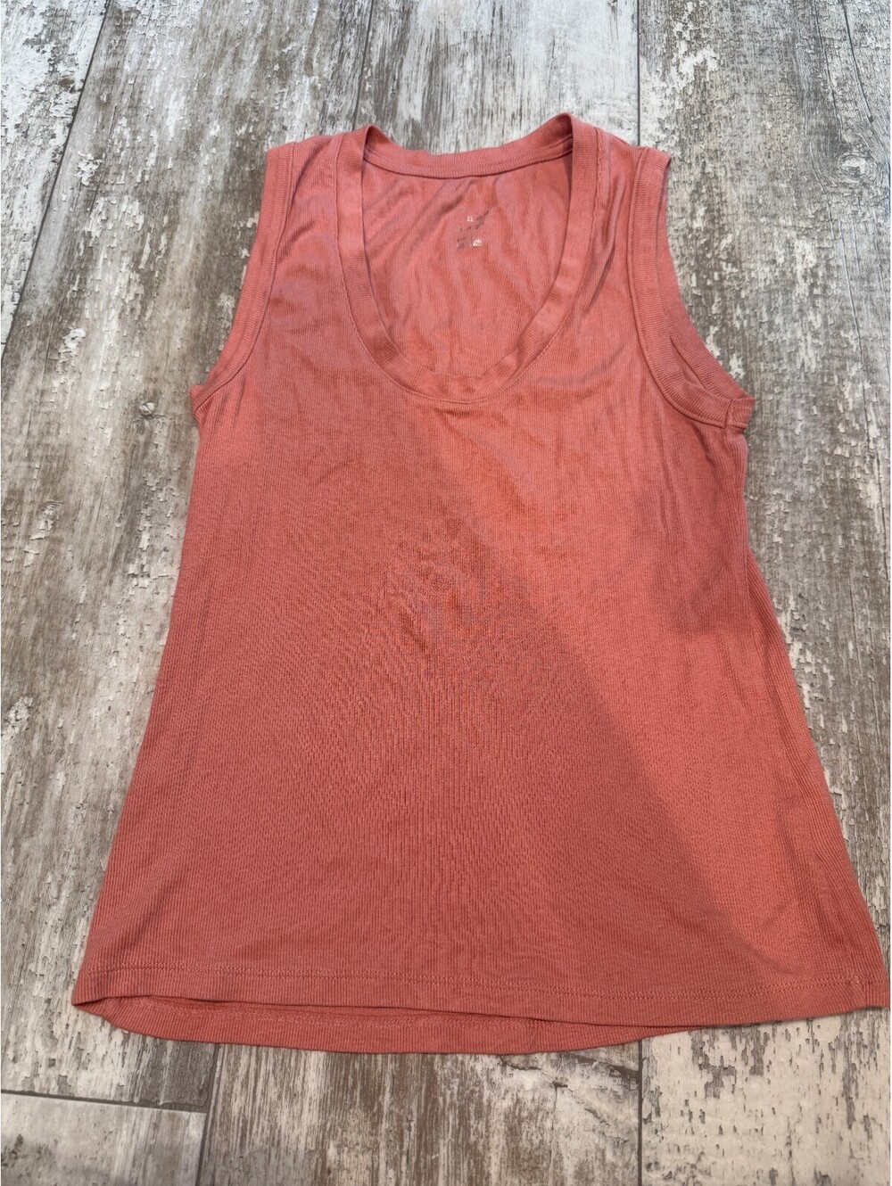 A New Day Womens Rust Ribbed Scoop Neck Tank Top M